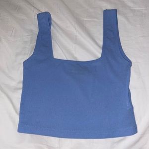 Blue cropped tank top